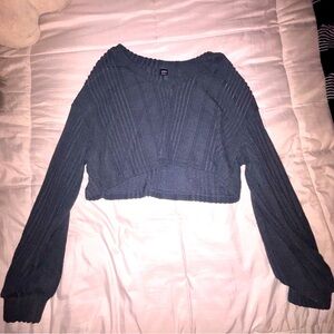 grey cropped soft sweater